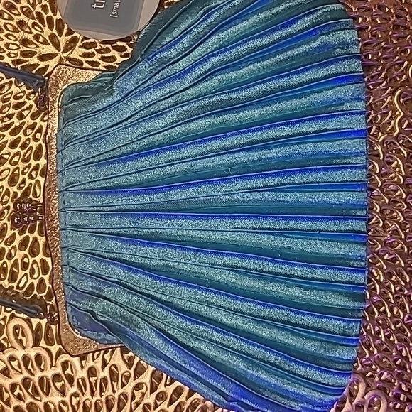 Mini Turquoise & Sequins Dressy Bag by Trend 5.5" by 7" - Picture 5 of 11